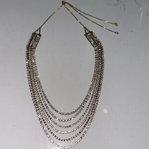 Anthropologie Multi strand rhinestone necklace